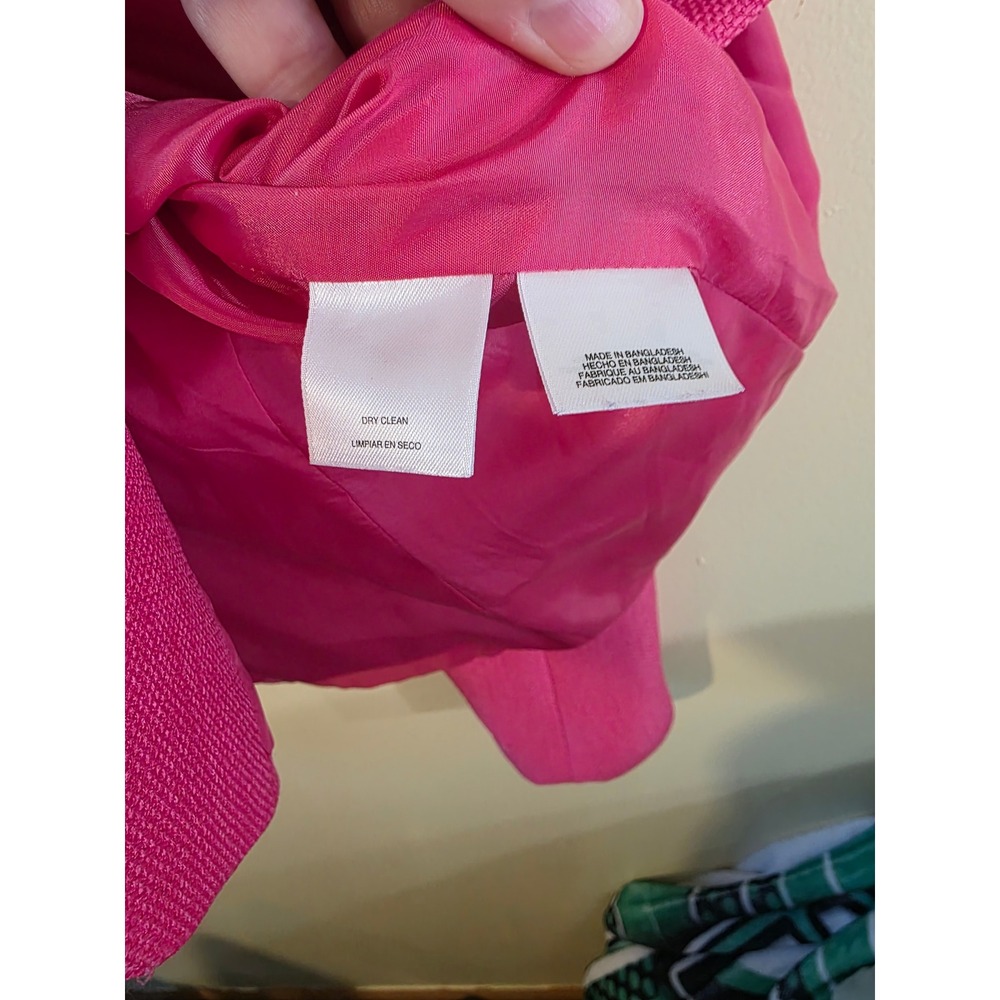 Black Label by Evan-Picone Hot Pink Three Button Blazer Jacket Size 12 - Picture 5 of 8
